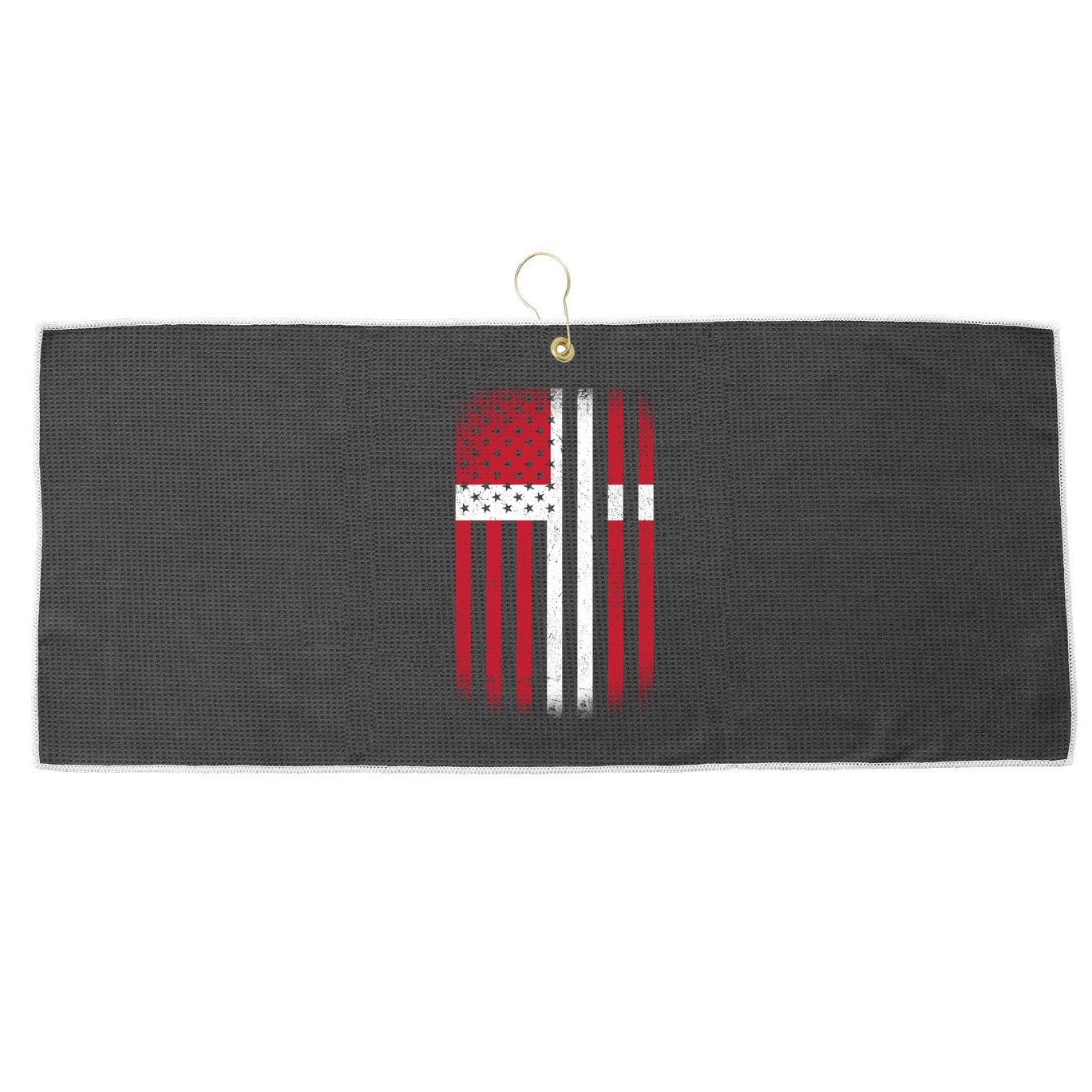 Vintage Denmark Flag Large Microfiber Waffle Golf Towel