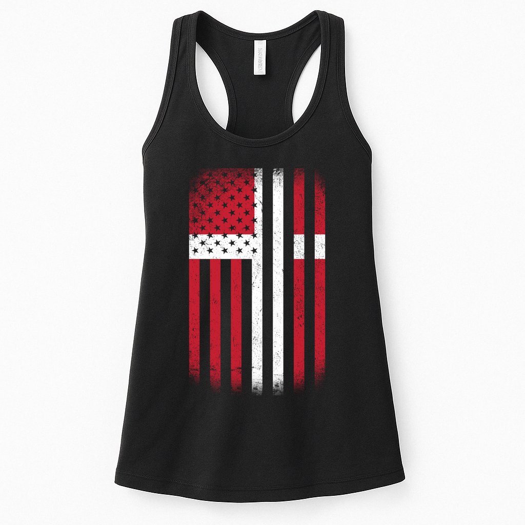Vintage Denmark Flag Womens Tank Top