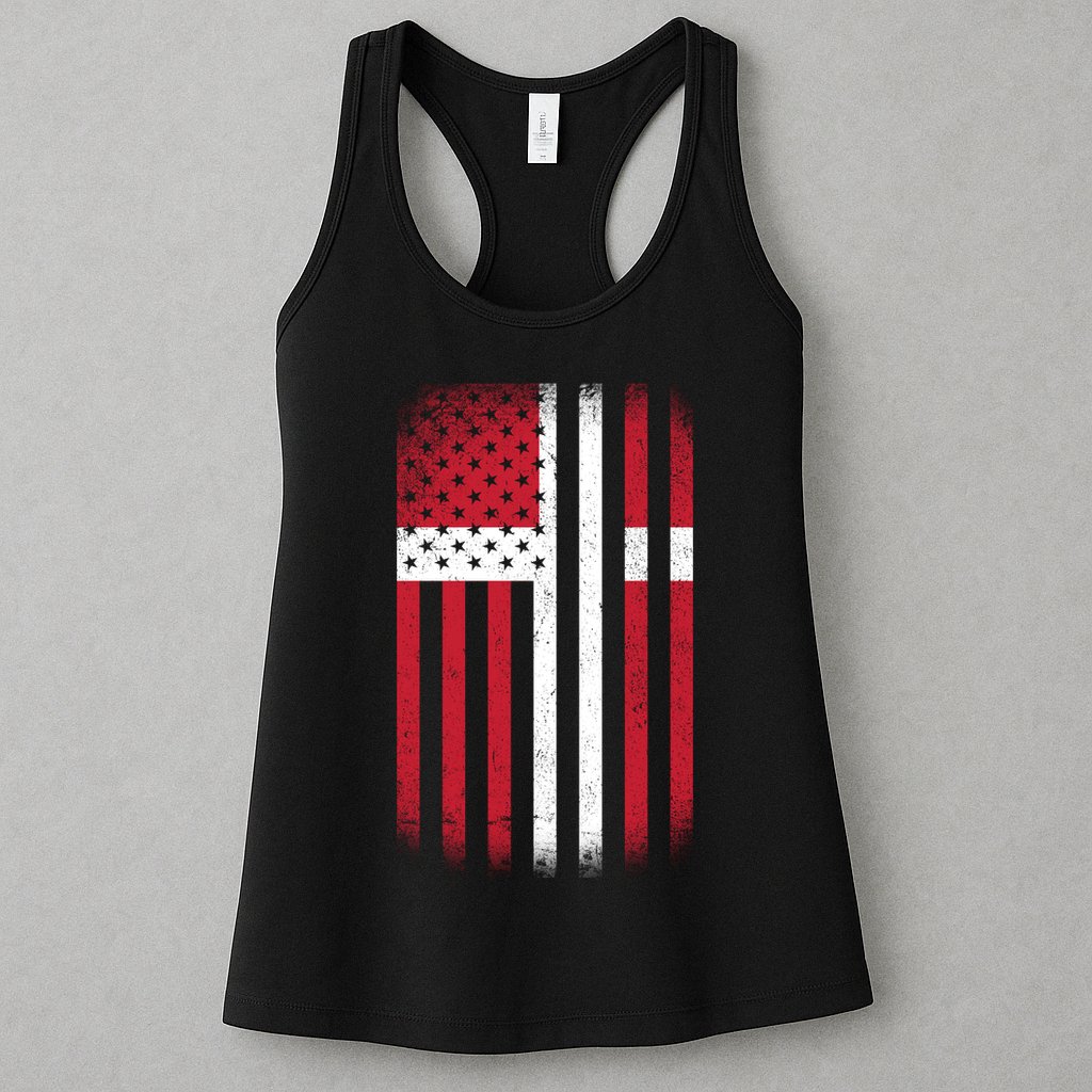 Vintage Denmark Flag Womens Tank Top