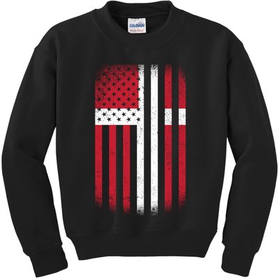 Vintage Denmark Flag Kids Sweatshirt