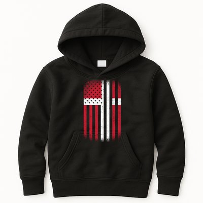 Vintage Denmark Flag Kids Hoodie