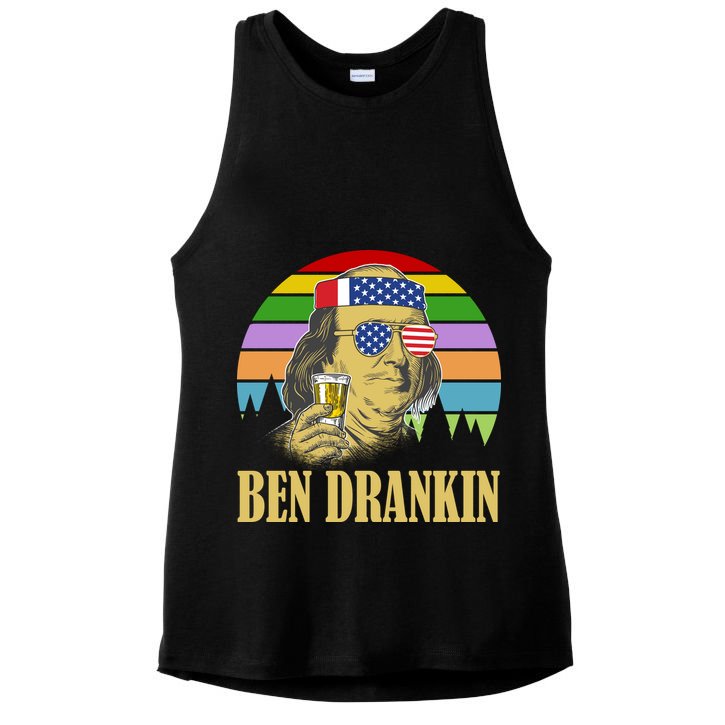 Ben Drankin 4th of July Ladies PosiCharge Tri-Blend Wicking Tank