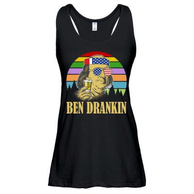 Ben Drankin 4th of July Ladies Essential Flowy Tank