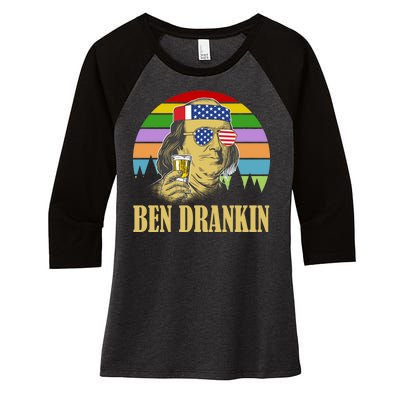 Ben Drankin 4th of July Women's Tri-Blend 3/4-Sleeve Raglan Shirt