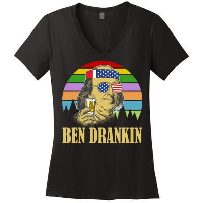 Ben Drankin 4th of July Women's V-Neck T-Shirt