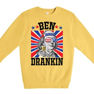 Ben Drankin 4th Of July Patriotic America Premium Crewneck Sweatshirt