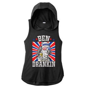 Ben Drankin 4th Of July Patriotic America Ladies PosiCharge Tri-Blend Wicking Draft Hoodie Tank