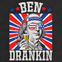 Ben Drankin 4th Of July Patriotic America 7 Panel Mesh Trucker Snapback Hat