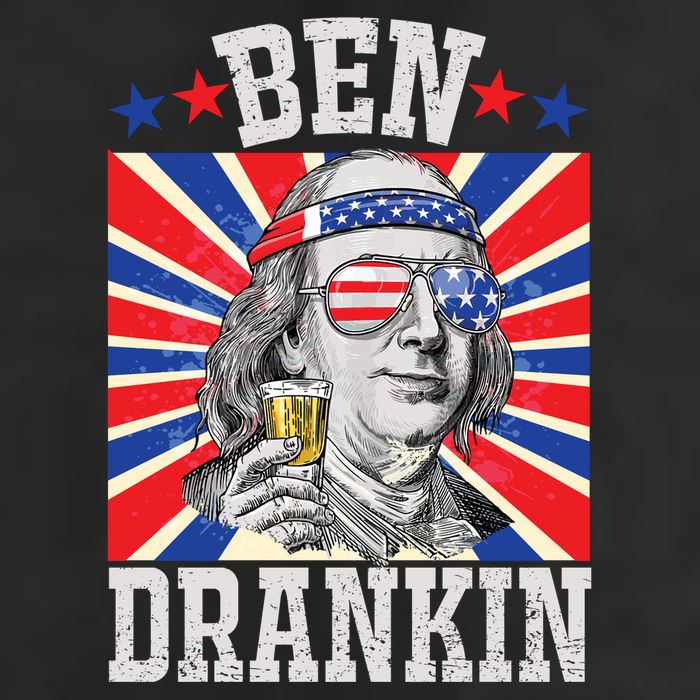 Ben Drankin 4th Of July Patriotic America 7 Panel Mesh Trucker Snapback Hat
