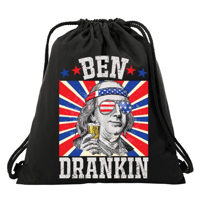 Ben Drankin 4th Of July Patriotic America Drawstring Bag