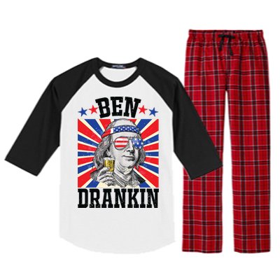 Ben Drankin 4th Of July Patriotic America Raglan Sleeve Pajama Set