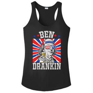 Ben Drankin 4th Of July Patriotic America Ladies PosiCharge Competitor Racerback Tank