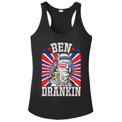 Ben Drankin 4th Of July Patriotic America Ladies PosiCharge Competitor Racerback Tank