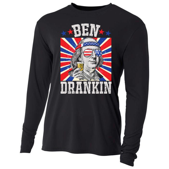 Ben Drankin 4th Of July Patriotic America Cooling Performance Long Sleeve Crew