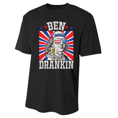 Ben Drankin 4th Of July Patriotic America Performance Sprint T-Shirt