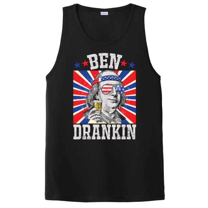 Ben Drankin 4th Of July Patriotic America PosiCharge Competitor Tank