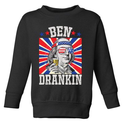 Ben Drankin 4th Of July Patriotic America Toddler Sweatshirt