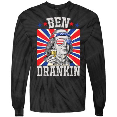 Ben Drankin 4th Of July Patriotic America Tie-Dye Long Sleeve Shirt