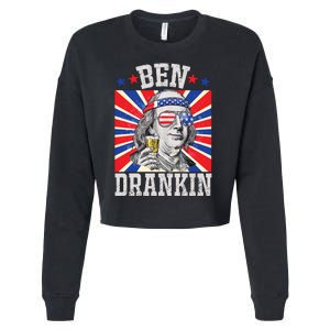 Ben Drankin 4th Of July Patriotic America Cropped Pullover Crew