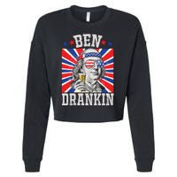 Ben Drankin 4th Of July Patriotic America Cropped Pullover Crew