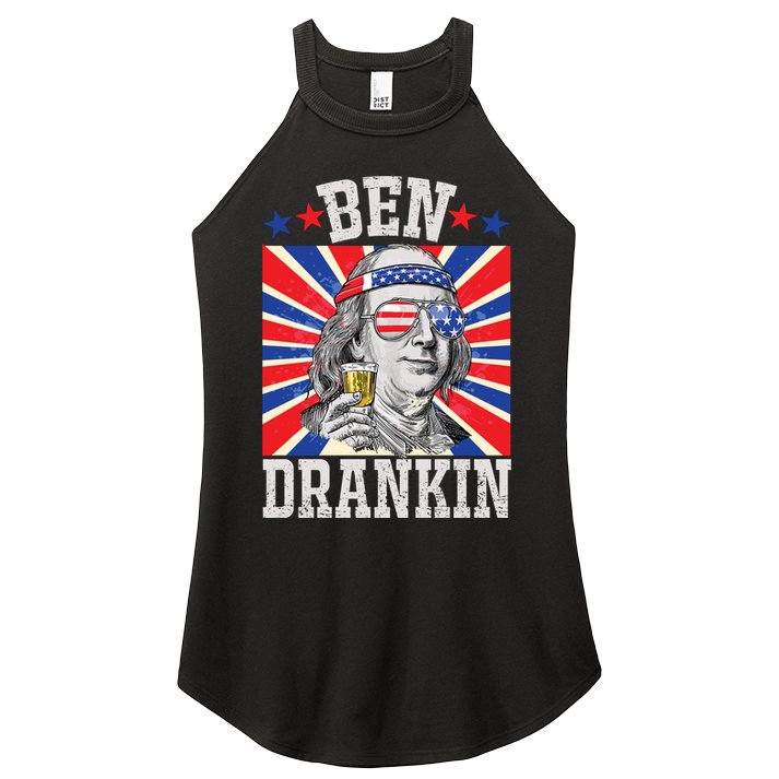 Ben Drankin 4th Of July Patriotic America Women's Perfect Tri Rocker Tank