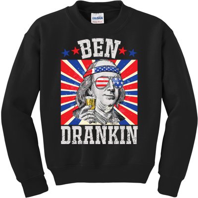 Ben Drankin 4th Of July Patriotic America Kids Sweatshirt