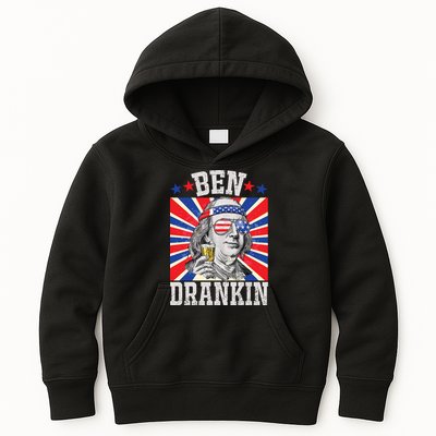 Ben Drankin 4th Of July Patriotic America Kids Hoodie