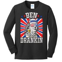 Ben Drankin 4th Of July Patriotic America Kids Long Sleeve Shirt