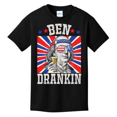 Ben Drankin 4th Of July Patriotic America Kids T-Shirt