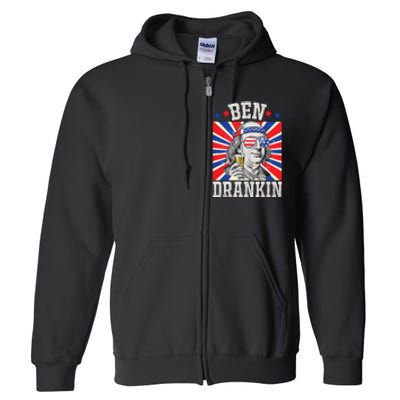 Ben Drankin 4th Of July Patriotic America Full Zip Hoodie