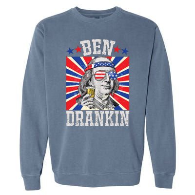 Ben Drankin 4th Of July Patriotic America Garment-Dyed Sweatshirt