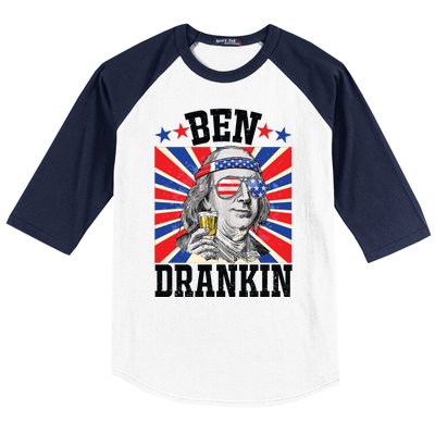 Ben Drankin 4th Of July Patriotic America Baseball Sleeve Shirt