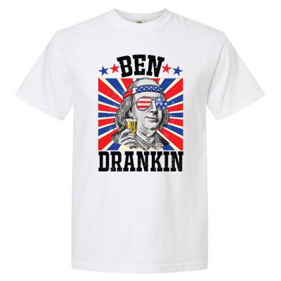 Ben Drankin 4th Of July Patriotic America Garment-Dyed Heavyweight T-Shirt