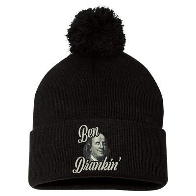 Ben Drankin Benjamin Franklin Pom Pom 12in Knit Beanie