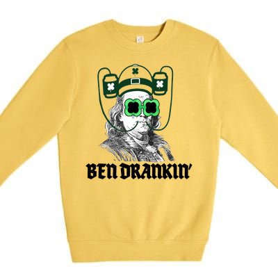 Ben Drankin Benjamin Franklin St Patricks Day Premium Crewneck Sweatshirt