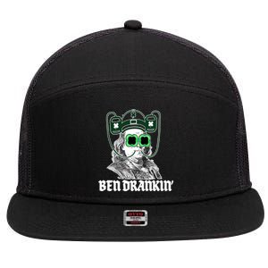 Ben Drankin Benjamin Franklin St Patricks Day 7 Panel Mesh Trucker Snapback Hat