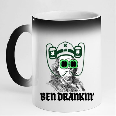 Ben Drankin Benjamin Franklin St Patricks Day 11oz Black Color Changing Mug