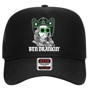 Ben Drankin Benjamin Franklin St Patricks Day High Crown Mesh Back Trucker Hat