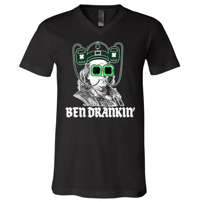 Ben Drankin Benjamin Franklin St Patricks Day V-Neck T-Shirt