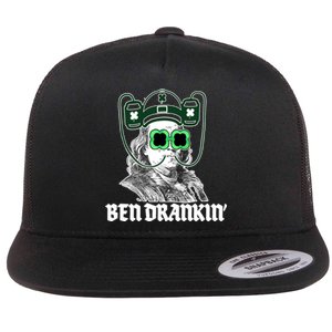 Ben Drankin Benjamin Franklin St Patricks Day Flat Bill Trucker Hat