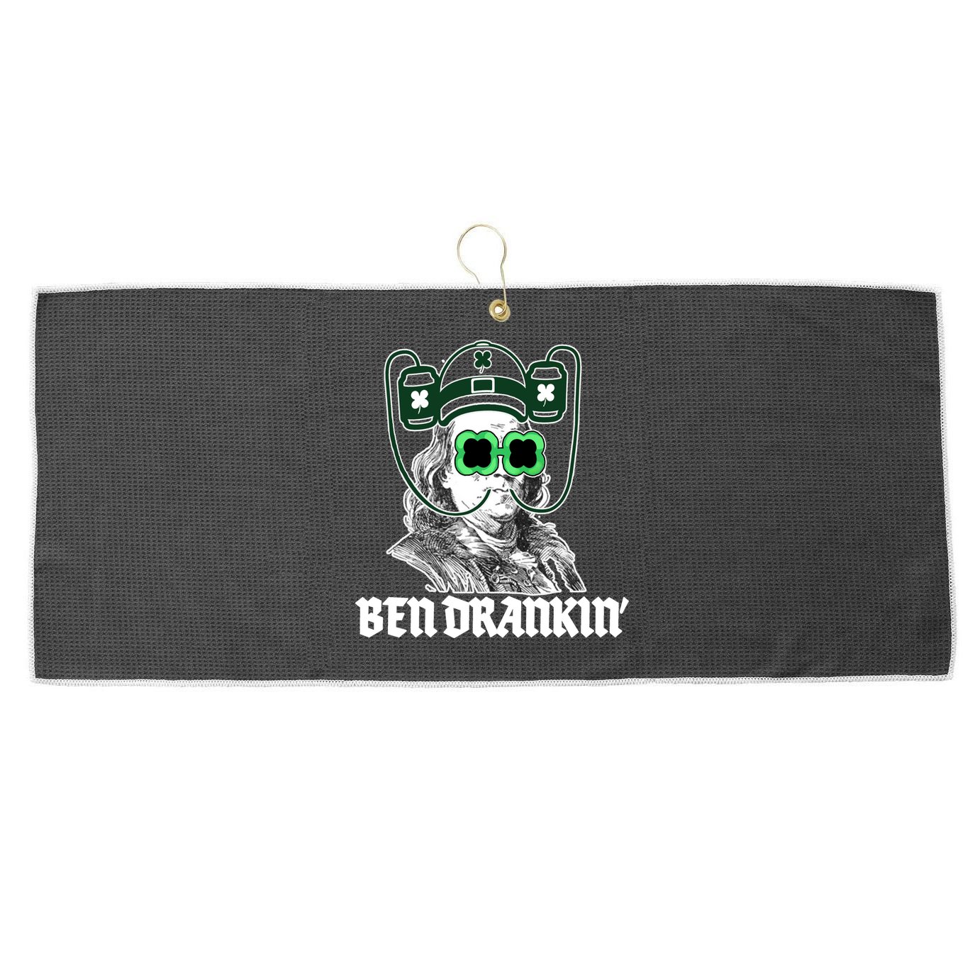 Ben Drankin Benjamin Franklin St Patricks Day Large Microfiber Waffle Golf Towel