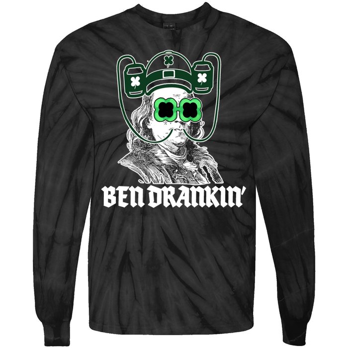 Ben Drankin Benjamin Franklin St Patricks Day Tie-Dye Long Sleeve Shirt