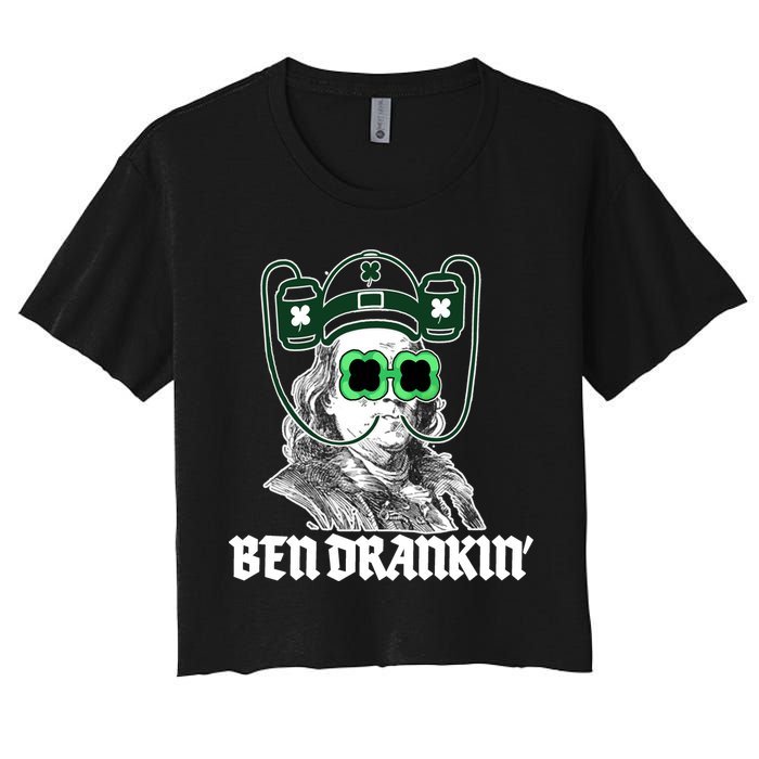 Ben Drankin Benjamin Franklin St Patricks Day Women's Crop Top Tee