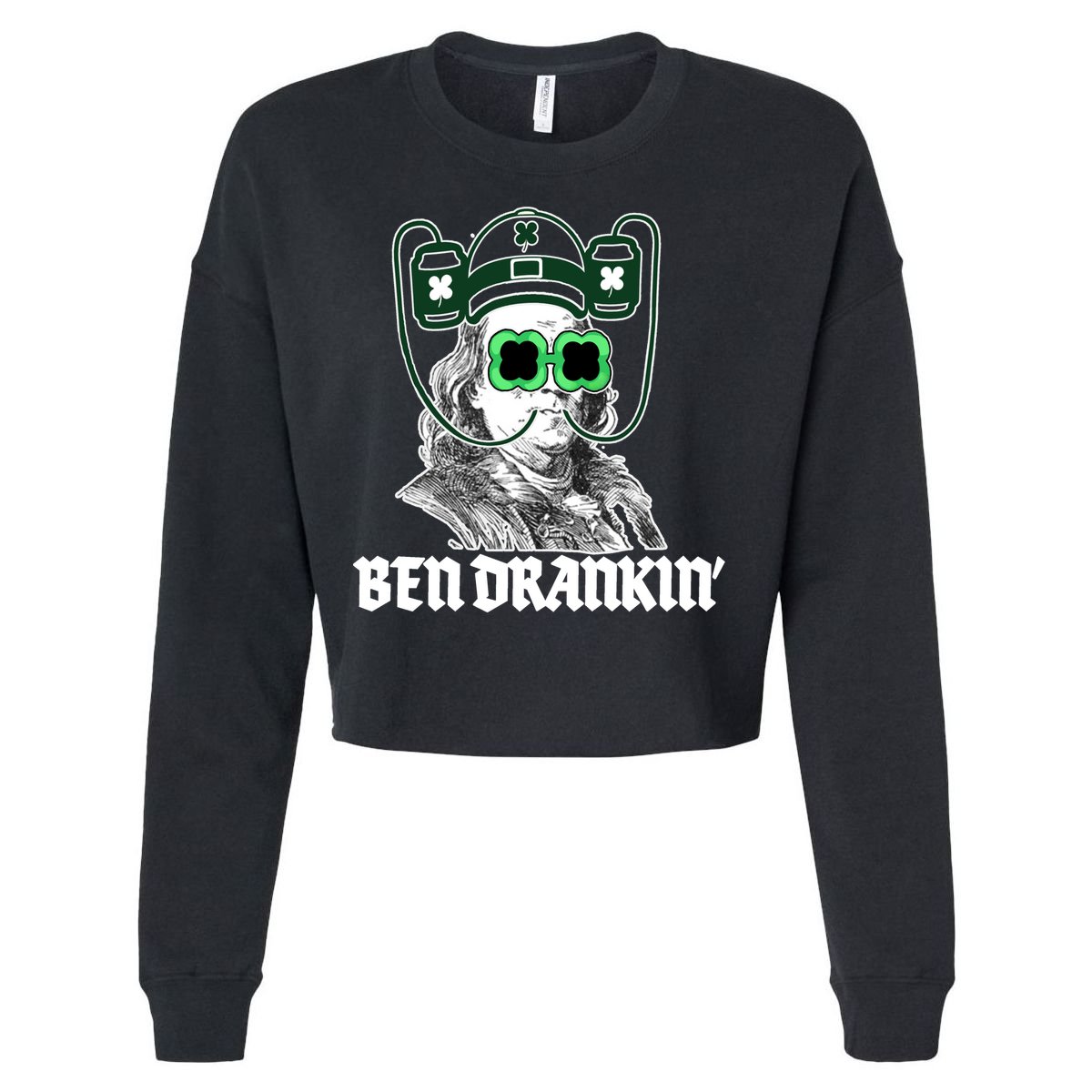 Ben Drankin Benjamin Franklin St Patricks Day Cropped Pullover Crew
