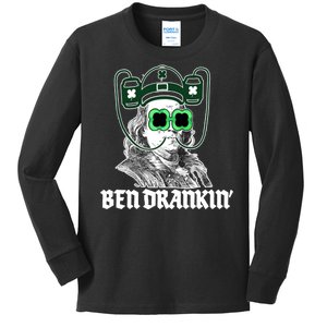 Ben Drankin Benjamin Franklin St Patricks Day Kids Long Sleeve Shirt