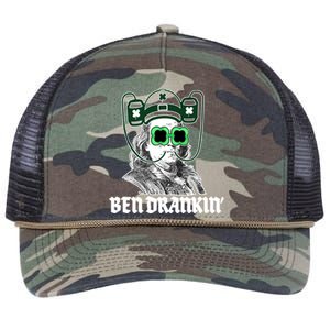 Ben Drankin Benjamin Franklin St Patricks Day Retro Rope Trucker Hat Cap