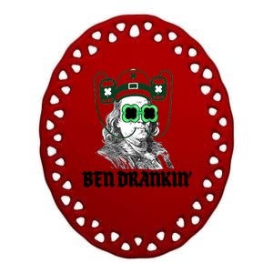 Ben Drankin Benjamin Franklin St Patricks Day Ceramic Oval Ornament