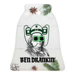 Ben Drankin Benjamin Franklin St Patricks Day Ceramic Bell Ornament