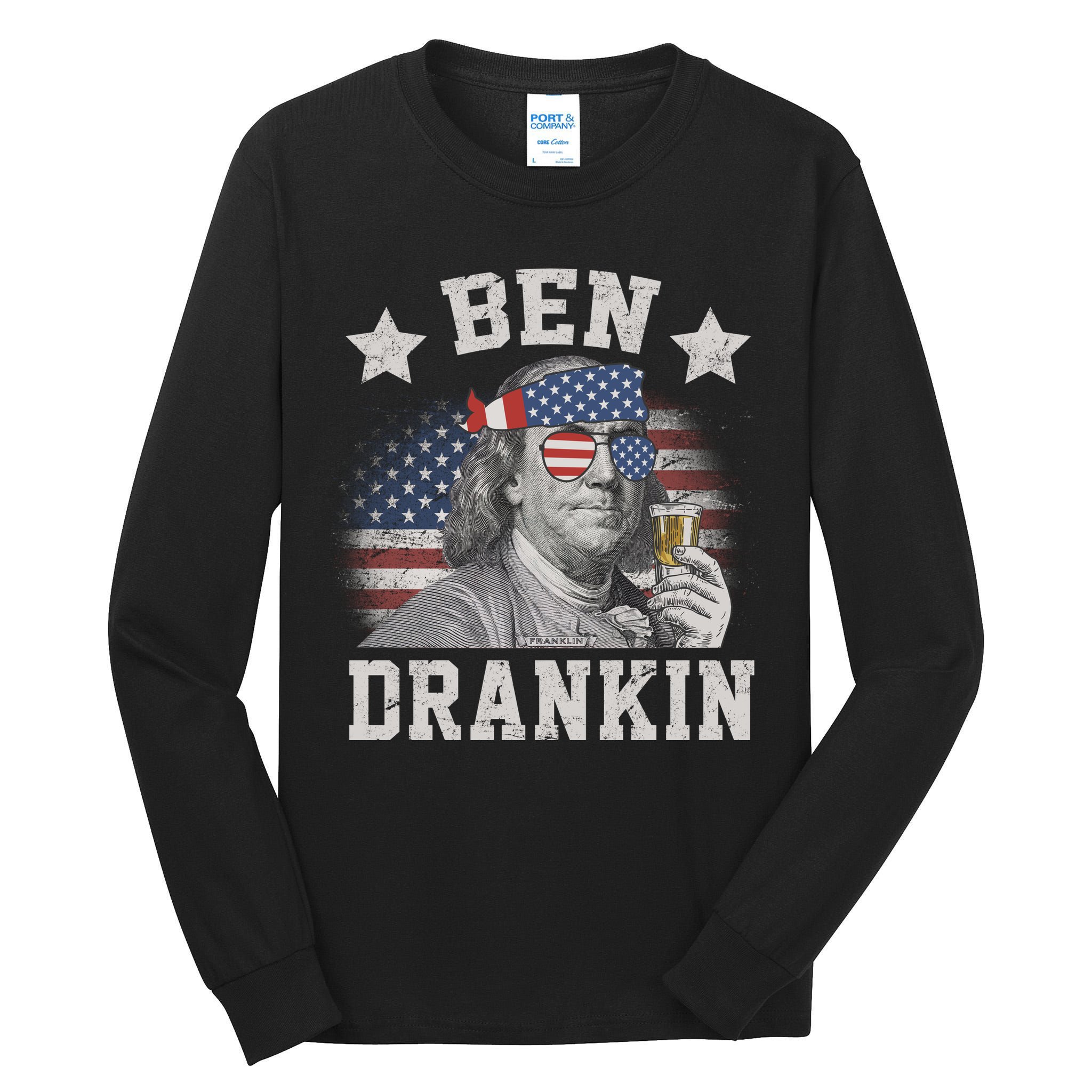 Ben Drankin Party Vintage USA Tall Long Sleeve T-Shirt