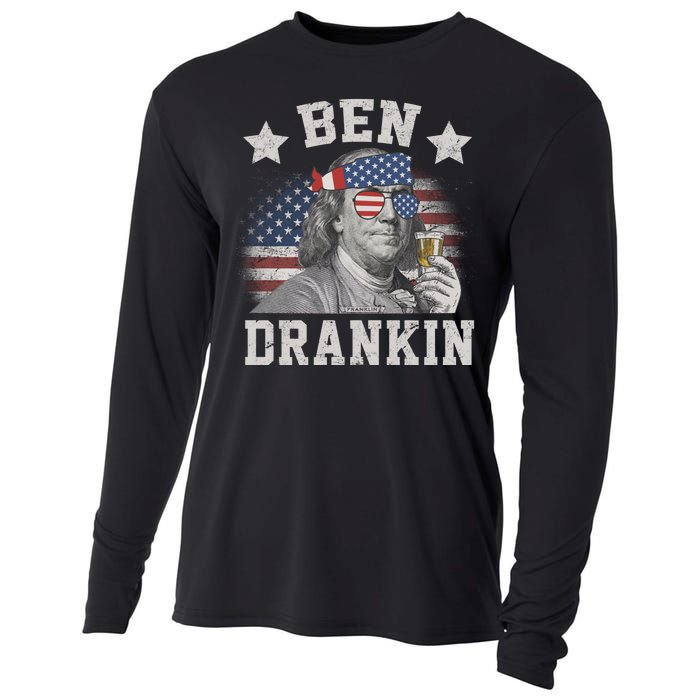 Ben Drankin Party Vintage USA Cooling Performance Long Sleeve Crew